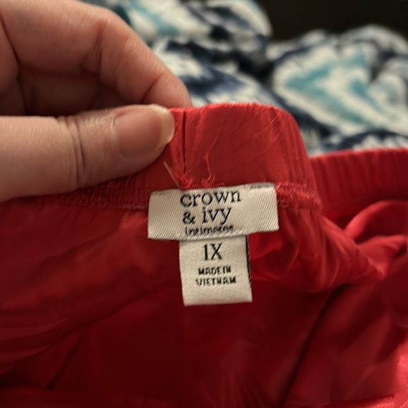 Crown & Ivy Red/Pink Sleep Shorts with Elastic Waistband NWT - Picture 4 of 4